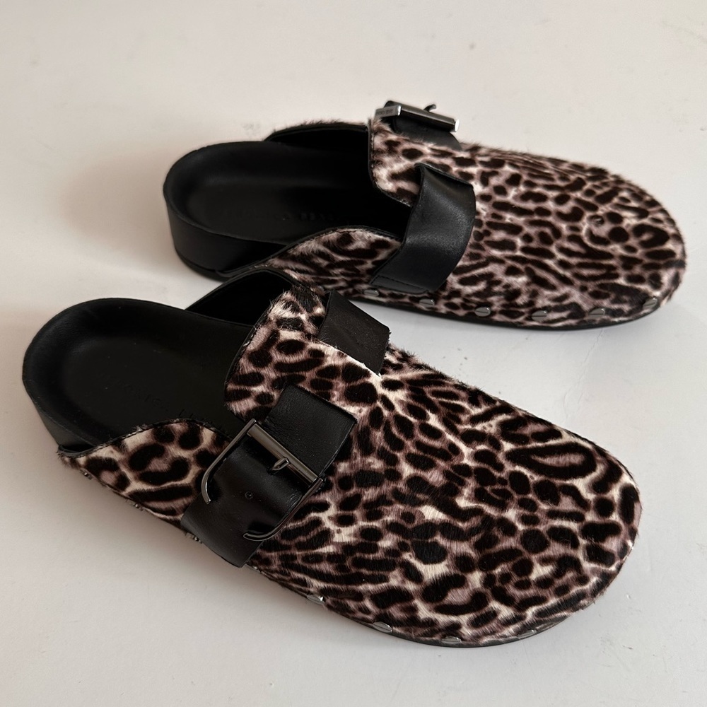 Veronica Beard Fern White Espresso Natural Hair Mules